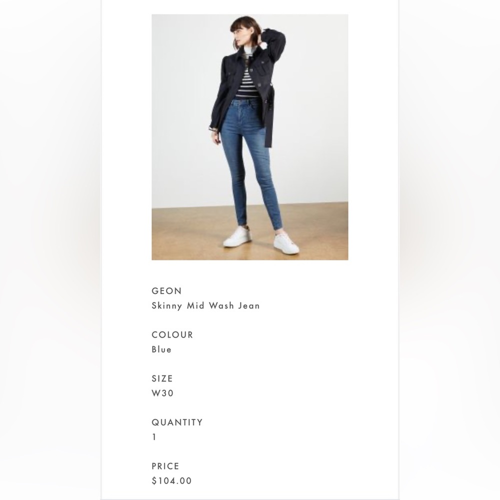 Ted Baker London Blue Skinny Mid Wash Jeans